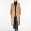 Midi-jas van wollen broadcloth, camel Midi-jas van wollen broadcloth, camel