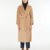 Midi-jas van wollen broadcloth, camel Midi-jas van wollen broadcloth, camel