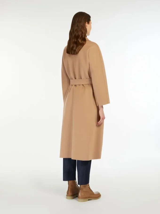 Midi-jas van wollen broadcloth, camel Midi-jas van wollen broadcloth, camel