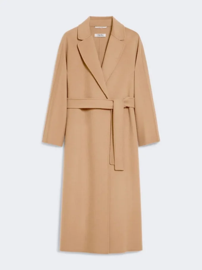Midi-jas van wollen broadcloth, camel Midi-jas van wollen broadcloth, camel