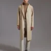 Midi-kasjmier vestjas, zandkleur
