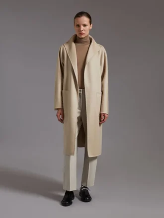 Midi-kasjmier vestjas, zandkleur