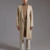 Midi-kasjmier vestjas, zandkleur