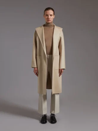 Midi-kasjmier vestjas, zandkleur