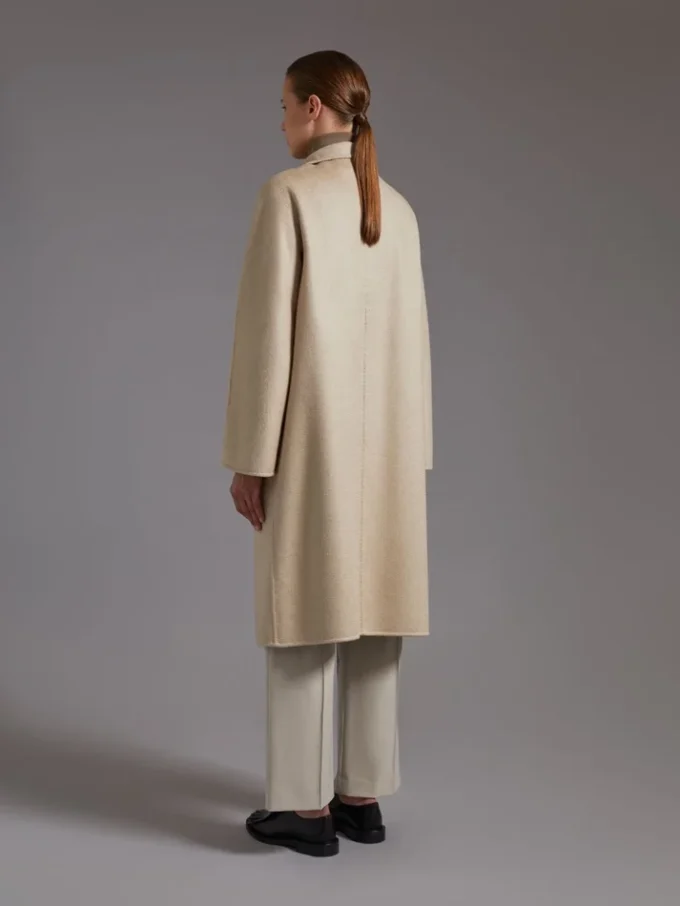 Midi-kasjmier vestjas, zandkleur
