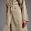Midi-kasjmier vestjas, zandkleur