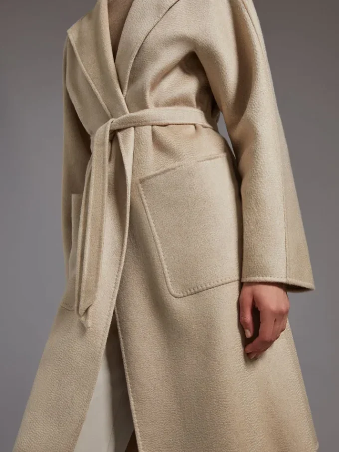 Midi-kasjmier vestjas, zandkleur