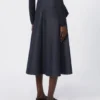 Midi-rok van katoen met denimlook, middernachtblauw Midi-rok van katoen met denimlook, middernachtblauw