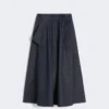 Midi-rok van katoen met denimlook, middernachtblauw Midi-rok van katoen met denimlook, middernachtblauw