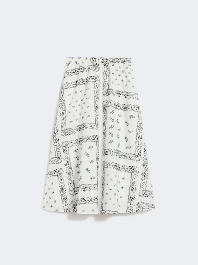 Midi-rok van katoenpopeline, wit Midi-rok van katoenpopeline, wit