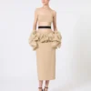 Bandeau-bh van stretchviscose, camel