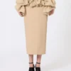 Midi-rok van viscose jersey met ruches, camel Midi-rok van viscose jersey met ruches, camel