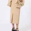 Midi-rok van viscose jersey met ruches, camel Midi-rok van viscose jersey met ruches, camel