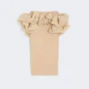 Midi-rok van viscose jersey met ruches, camel Midi-rok van viscose jersey met ruches, camel