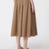Midi-rok van wollen stof, hazelnootbruin Midi-rok van wollen stof, hazelnootbruin