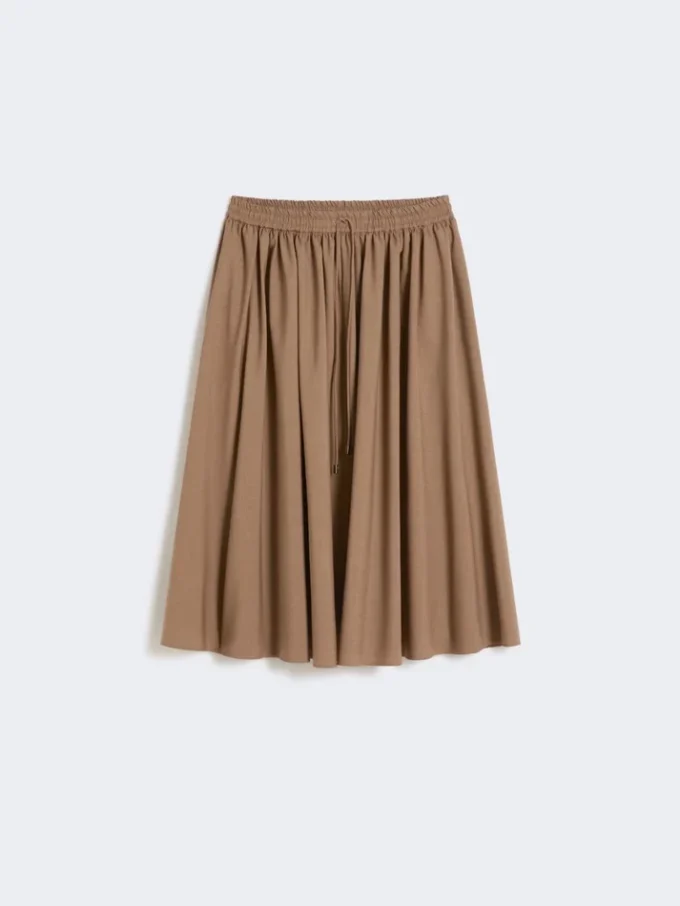 Midi-rok van wollen stof, hazelnootbruin Midi-rok van wollen stof, hazelnootbruin