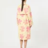 Midi-trenchcoat van waterafstotende gabardine met patroon, geel Midi-trenchcoat van waterafstotende gabardine met patroon, geel