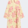 Midi-trenchcoat van waterafstotende gabardine met patroon, geel Midi-trenchcoat van waterafstotende gabardine met patroon, geel