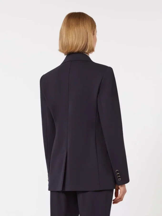 Milano-knit double-breasted jersey blazer, marineblauw Milano-knit double-breasted jersey blazer, marineblauw