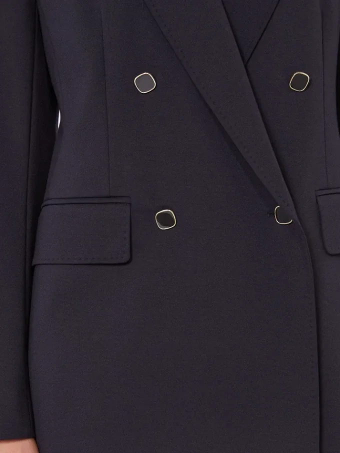 Milano-knit double-breasted jersey blazer, marineblauw Milano-knit double-breasted jersey blazer, marineblauw