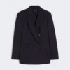 Milano-knit double-breasted jersey blazer, marineblauw Milano-knit double-breasted jersey blazer, marineblauw