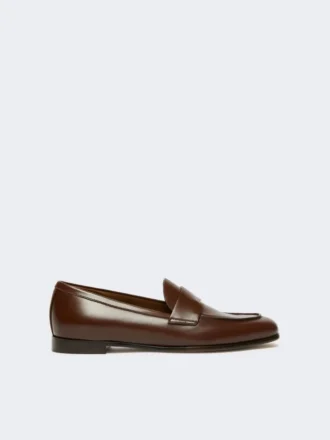 Mocassins van halfglanzend leer, cacao