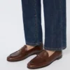 Mocassins van halfglanzend leer, cacao Mocassins van halfglanzend leer, cacao