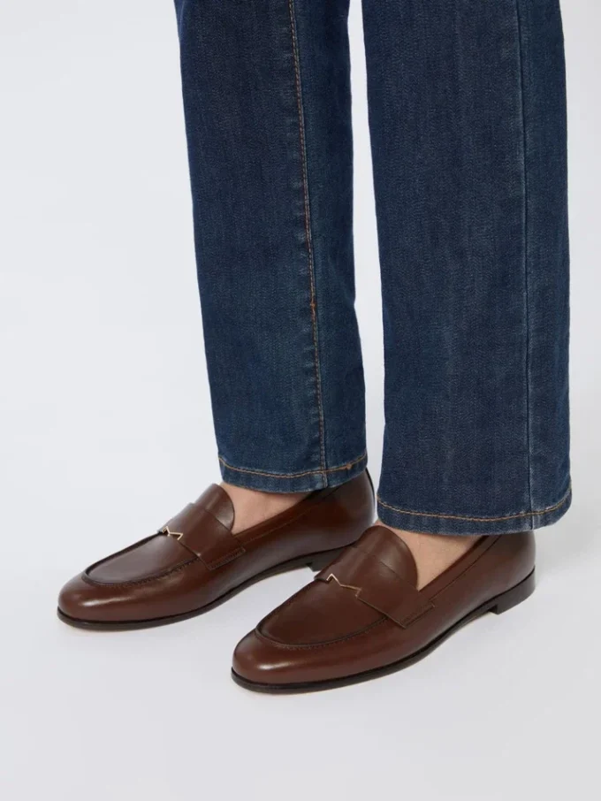 Mocassins van halfglanzend leer, cacao Mocassins van halfglanzend leer, cacao