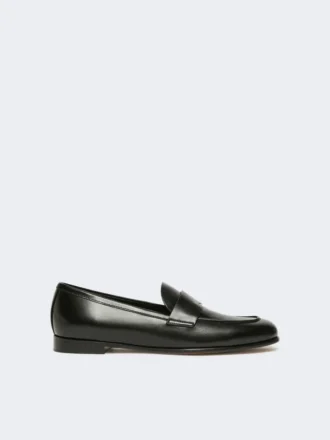 Mocassins van halfglanzend leer, zwart