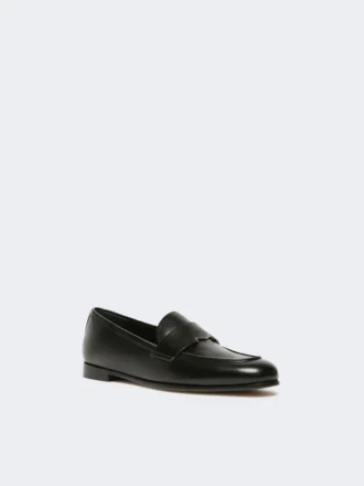 Mocassins van halfglanzend leer, zwart