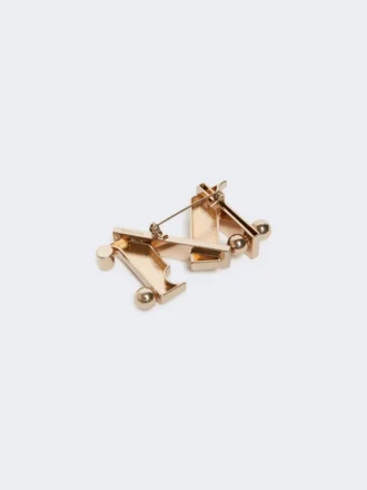 Monogram metalen broche, goud Monogram metalen broche, goud