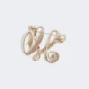 Monogrambroche met strass, ivoorkleurig Monogrambroche met strass, ivoorkleurig