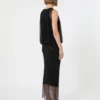 Mouwloze jersey jurk met kristallen, zwart Mouwloze jersey jurk met kristallen, zwart