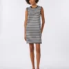 Mouwloze jurk van viscose crêpe, zwart Mouwloze jurk van viscose crêpe, zwart