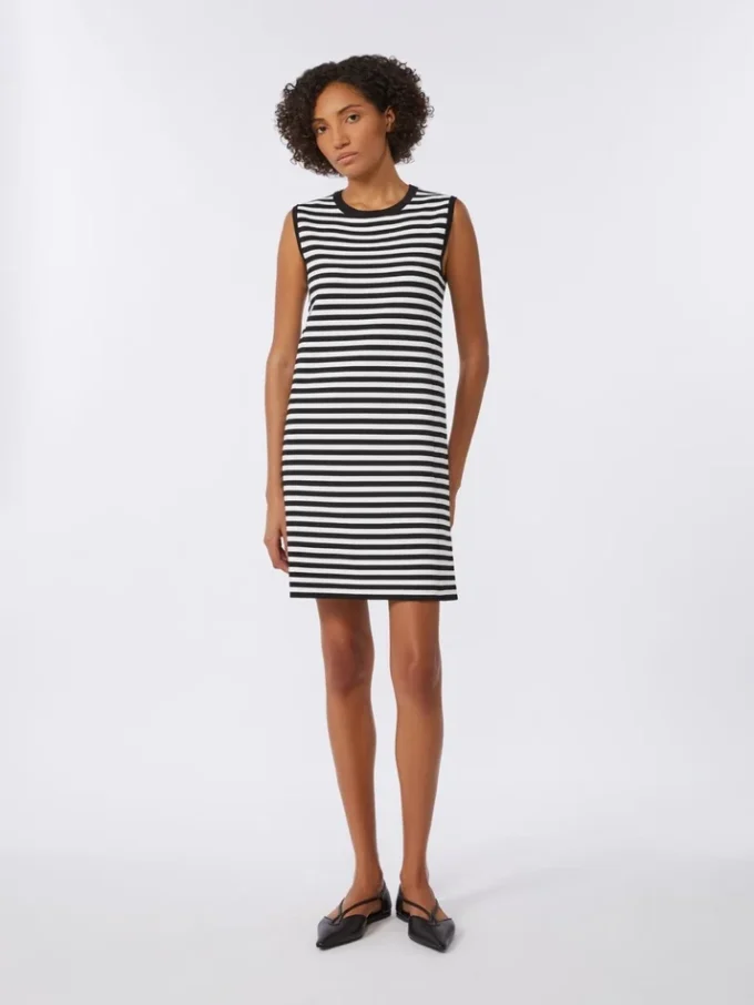 Mouwloze jurk van viscose crêpe, zwart Mouwloze jurk van viscose crêpe, zwart