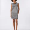 Mouwloze jurk van viscose crêpe, zwart Mouwloze jurk van viscose crêpe, zwart