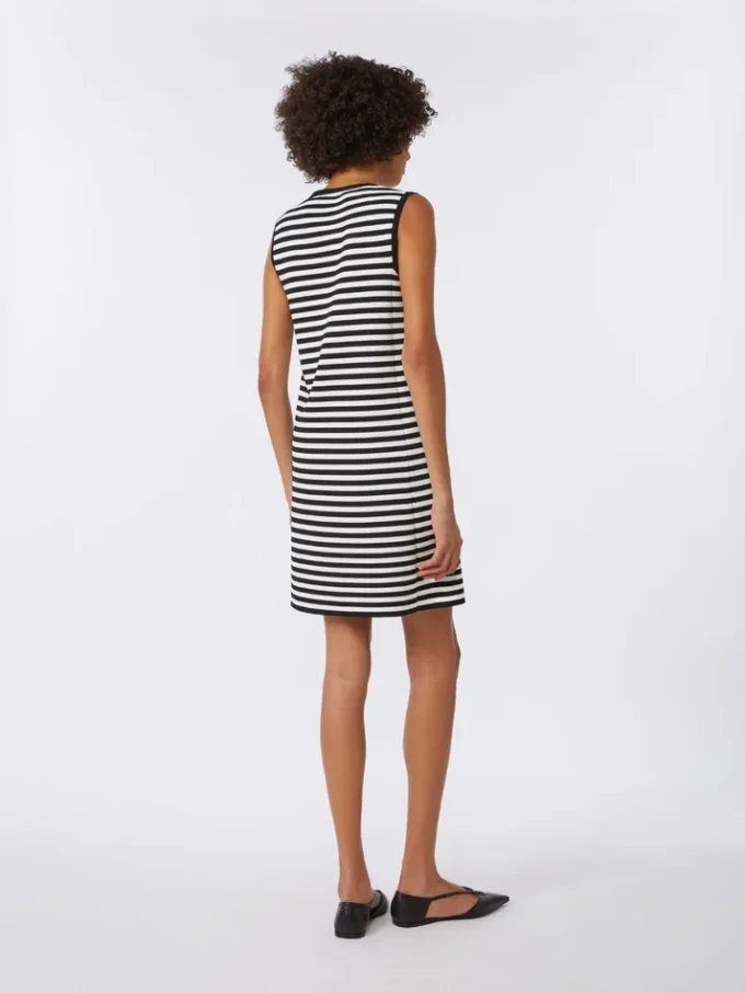 Mouwloze jurk van viscose crêpe, zwart Mouwloze jurk van viscose crêpe, zwart