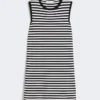 Mouwloze jurk van viscose crêpe, zwart Mouwloze jurk van viscose crêpe, zwart