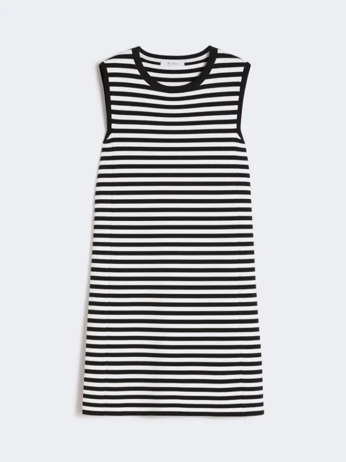Mouwloze jurk van viscose crêpe, zwart Mouwloze jurk van viscose crêpe, zwart