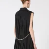 Mouwloze stretch-wollen blazer, zwart