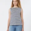 Mouwloze top van interlock jersey, marineblauw Mouwloze top van interlock jersey, marineblauw