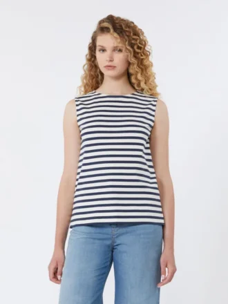 Mouwloze top van interlock jersey, marineblauw Mouwloze top van interlock jersey, marineblauw
