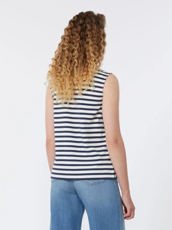 Mouwloze top van interlock jersey, marineblauw Mouwloze top van interlock jersey, marineblauw