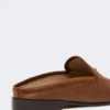 Mules van canvas met raffia-effect, amberbruin Mules van canvas met raffia-effect, amberbruin
