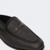 Mules van canvas met raffia-effect, zwart Mules van canvas met raffia-effect, zwart