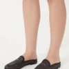 Mules van canvas met raffia-effect, zwart Mules van canvas met raffia-effect, zwart