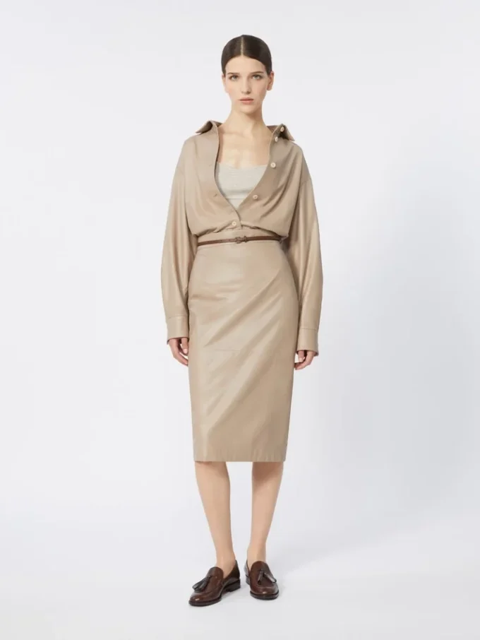Nappaleren jas, zandkleur Nappaleren jas, zandkleur
