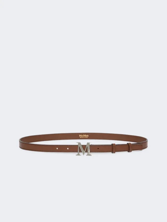 Natuurlijke leren monogramriem, bruin Natuurlijke leren monogramriem, bruin