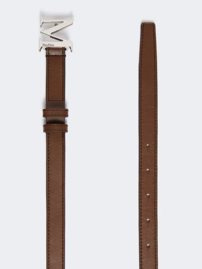 Natuurlijke leren monogramriem, bruin Natuurlijke leren monogramriem, bruin