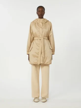 Omkeerbare gewatteerde parka van waterafstotend canvas, beige